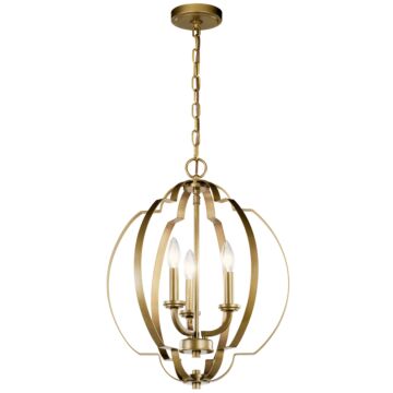 Voleta Three Light Pendant in Natural Brass by Kichler