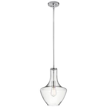 Everly One Light Pendant in Chrome by Kichler