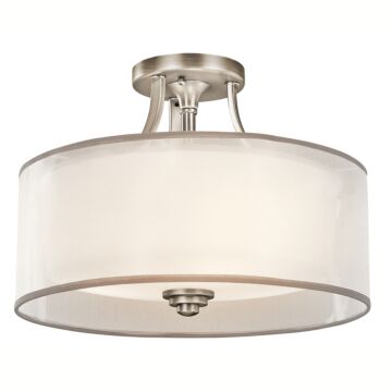 Lacey Three Light Semi Flush Mount in Antique Pewter by Kichler