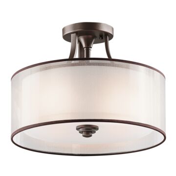 Lacey Three Light Semi Flush Mount in Mission Bronze by Kichler