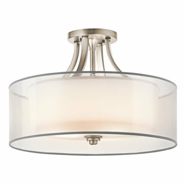 Lacey Four Light Semi Flush Mount in Antique Pewter by Kichler