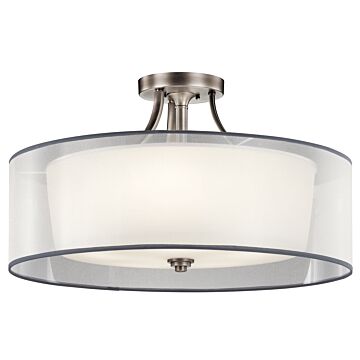 Lacey Five Light Semi Flush Mount in Antique Pewter by Kichler