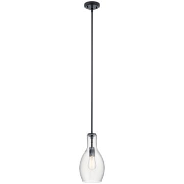Everly One Light Mini Pendant in Black by Kichler