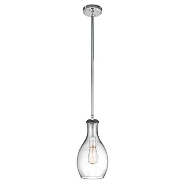 Everly One Light Pendant in Chrome by Kichler