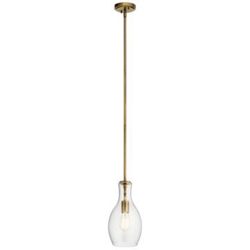 Everly One Light Mini Pendant in Natural Brass by Kichler