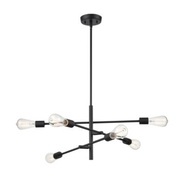 Decco Six Light Pendant in Matte Black by Millennium