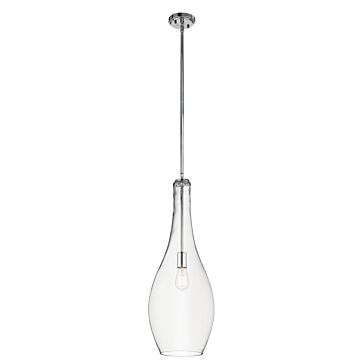 Everly One Light Pendant in Chrome by Kichler