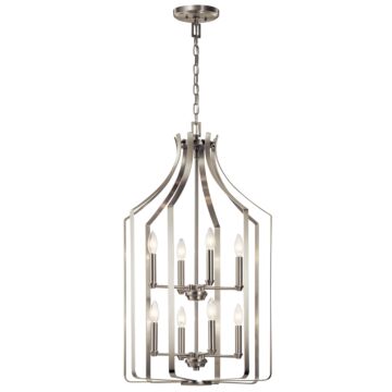 Morrigan Eight Light Foyer Chandelier in Brushed Nickel by Kichler