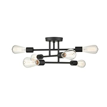 Decco Six Light Semi Flush Mount in Matte Black by Millennium
