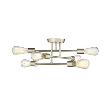 Decco Six Light Semi Flush Mount in Modern Gold by Millennium