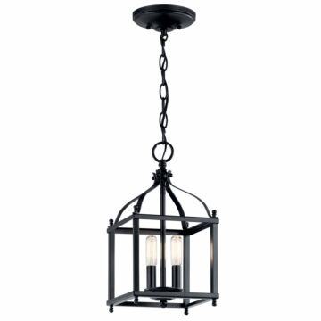 Larkin Two Light Foyer Pendant Convertible in Black by Kichler