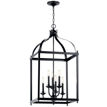 Larkin Six Light Foyer Pendant in Black by Kichler