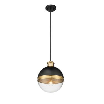 Ellmira One Light Pendant in Matte Black  Aged Brass by Millennium