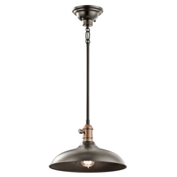 Cobson One Light Pendant Semi Flush Mount in Olde Bronze by Kichler