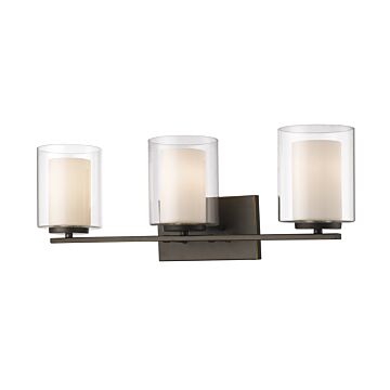 Z-Lite Willow 3-Light Bathroom Vanity Light In Olde Bronze