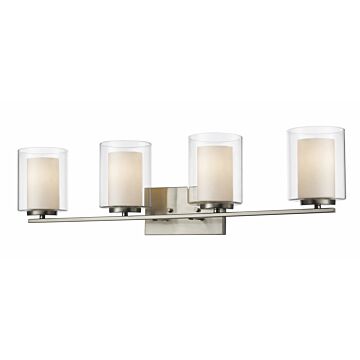Z-Lite Willow 4-Light Bathroom Vanity Light In Brushed Nickel
