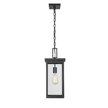 Barkeley One Light Outdoor Hanging Lantern in Powder Coated Black by Millennium