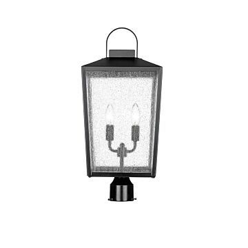 Devens Two Light Outdoor Post Lantern in Powder Coated Black by Millennium