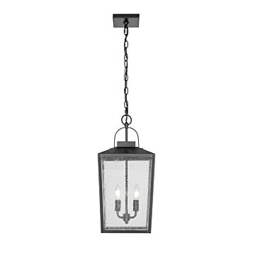 Devens Two Light Outdoor Hanging Lantern in Powder Coated Black by Millennium