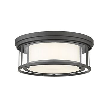 Z-Lite Willow 3-Light Flush Mount Ceiling Light In Bronze