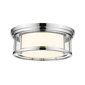 Z-Lite Willow 3-Light Flush Mount Ceiling Light In Chrome