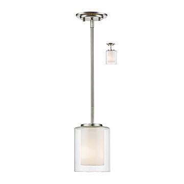 Z-Lite Willow 1-Light Mini Pendant Light In Brushed Nickel
