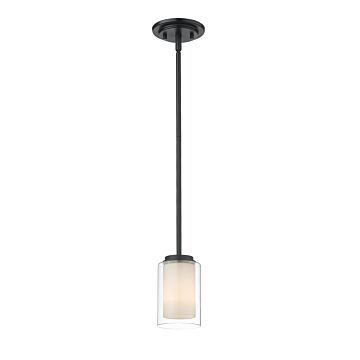 Z-Lite Willow 1-Light Mini Pendant Light In Matte Black