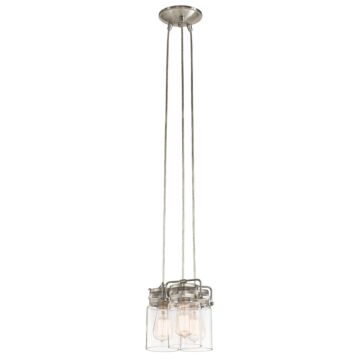 Brinley Three Light Pendant in Brushed Nickel by Kichler
