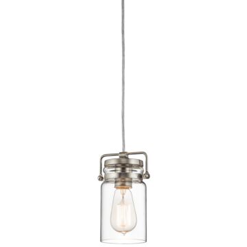Brinley One Light Mini Pendant in Brushed Nickel by Kichler