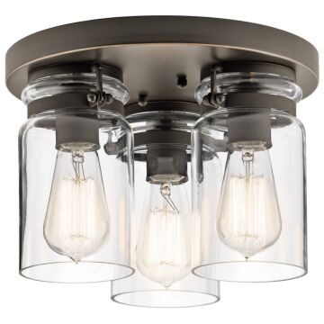 Brinley Three Light Flush Mount in Olde Bronze by Kichler