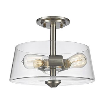 Z-Lite Annora 3-Light Semi Flush Mount Ceiling Light In Brushed Nickel