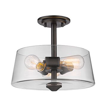 Z-Lite Annora 3-Light Semi Flush Mount Ceiling Light In Olde Bronze