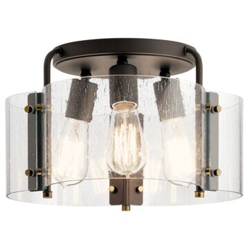 Thoreau Three Light Semi Flush Mount in Olde Bronze by Kichler