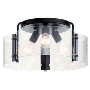 Thoreau Three Light Semi Flush Mount in Black by Kichler