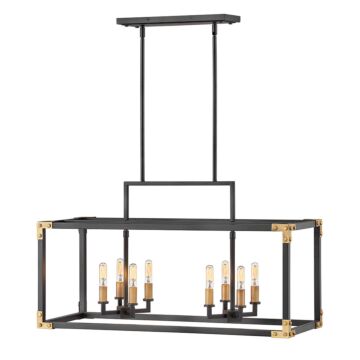Hinkley Louis 8-Light Linear Chandelier In Satin Black
