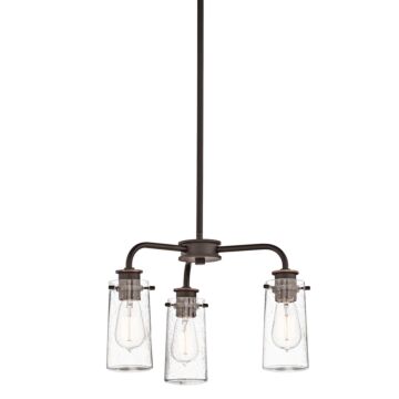 Braelyn Three Light Chandelier Semi Flush Mount in Olde Bronze by Kichler