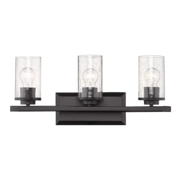 Mercer Three Light Bath Vanity in Matte Black by Golden