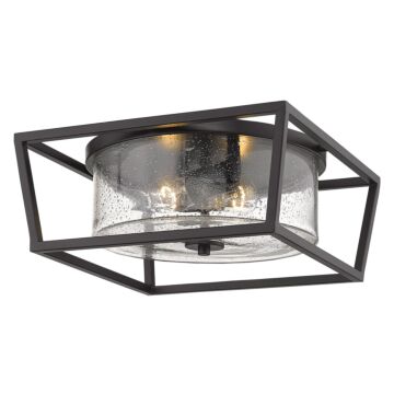 Mercer Two Light Flush Mount in Matte Black by Golden