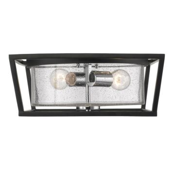 Mercer Two Light Flush Mount in Matte Black by Golden