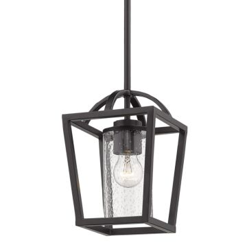 Mercer One Light Mini Pendant in Matte Black by Golden