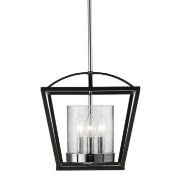 Mercer Three Light Semi Flush Mount in Matte Black by Golden