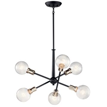 Armstrong Six Light Chandelier in Black by Kichler