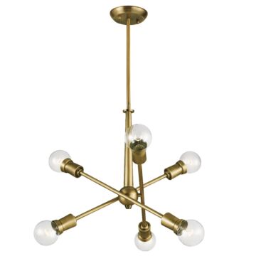 Armstrong Six Light Chandelier in Natural Brass by Kichler