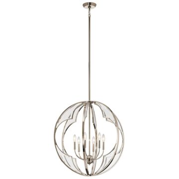 Montavello Six Light Chandelier in Polished Nickel by Kichler