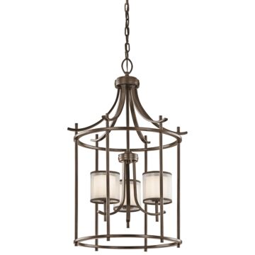 Tallie Three Light Foyer Pendant in Mission Bronze by Kichler