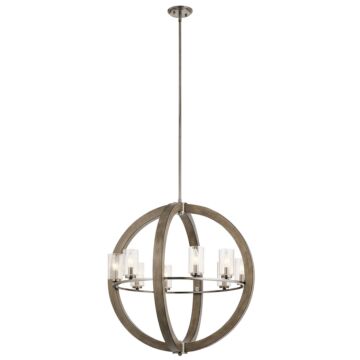 Grand Bank Eight Light Chandelier in Distressed Antique Gray by Kichler