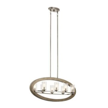 Grand Bank Eight Light Linear Chandelier in Distressed Antique Gray by Kichler