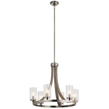 Grand Bank Six Light Chandelier in Distressed Antique Gray by Kichler