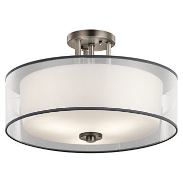 Tallie Three Light Semi Flush Mount in Antique Pewter by Kichler