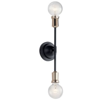 Armstrong Two Light Wall Sconce in Black by Kichler